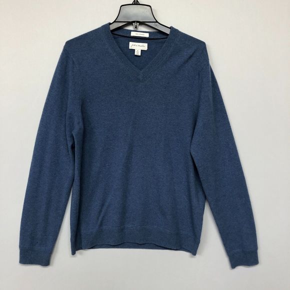 John W. Nordstrom Men 100% Cashmere Sweater Top Size Medium Blue B197 -8 - Picture 1 of 12